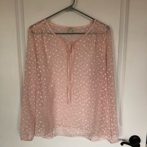 J. Crew Sheer Pink Top.